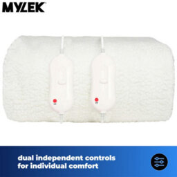 Mylek Electric Blanket King Size Bed Premium Fleece Underblanket Dual Control With Elasticated Skirt - thumbnail 3