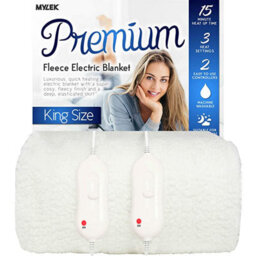 Mylek Electric Blanket King Size Bed Premium Fleece Underblanket Dual Control With Elasticated Skirt - thumbnail 1
