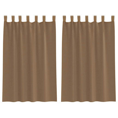 Berkfield Durable Voile Curtains With Loops 2 Pcs Light Brown 140X175 Cm - image 1