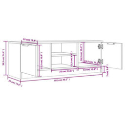 Walplus Tv Cabinet Smoked Oak 102X35X36.5 Cm Engineered Wood - thumbnail 8