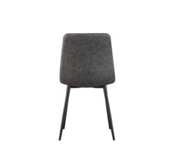 Mof Faux Suede Set Of 4 Dining Chairs With Sturdy Metal Legs Chairs With Backrest And Padded Seat Grey Stripe - thumbnail 6