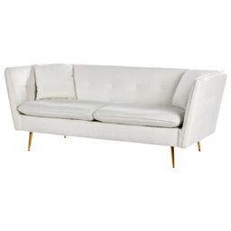 Beliani Sofa 3 Seater Frederica Velvet Off-White - thumbnail 4