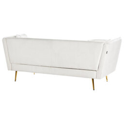 Beliani Sofa 3 Seater Frederica Velvet Off-White - thumbnail 5