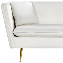 Beliani Sofa 3 Seater Frederica Velvet Off-White - thumbnail 8