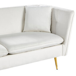 Beliani Sofa 3 Seater Frederica Velvet Off-White - thumbnail 9