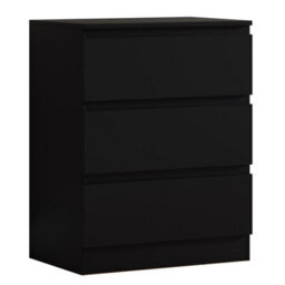 Fwstyle Carlton Black 3 Drawer Chest (H) 77Cm (W) 60Cm (D) 40Cm - thumbnail 4