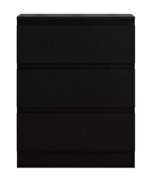 Fwstyle Carlton Black 3 Drawer Chest (H) 77Cm (W) 60Cm (D) 40Cm - thumbnail 5