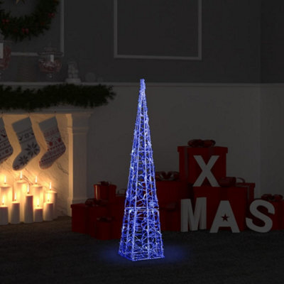 Berkfield Acrylic Decorative Led Light Cone Blue 90 Cm - image 1