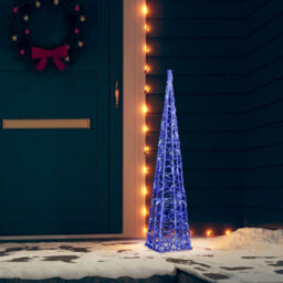 Berkfield Acrylic Decorative Led Light Cone Blue 90 Cm - thumbnail 4