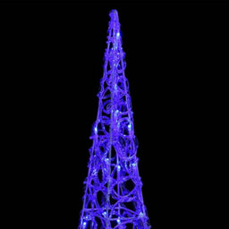 Berkfield Acrylic Decorative Led Light Cone Blue 90 Cm - thumbnail 5