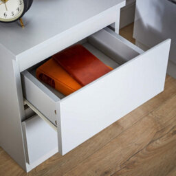 Home Source Lugano Grey 2 Drawer Bedside Table High Gloss Drawer Fronts - thumbnail 5