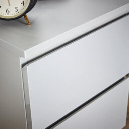 Home Source Lugano Grey 2 Drawer Bedside Table High Gloss Drawer Fronts - thumbnail 4