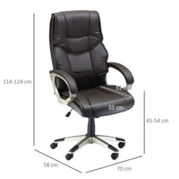 Black Executive Computer Office Desk Chair High Back Faux Leather Swivel Chair 150Kg - thumbnail 2