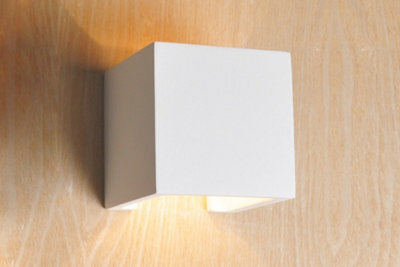 Luminosa Lighting Luminosa Indoor Decorative Paintable Plaster Kozani Wall Light Ip20 For 1 X G9 Max 40W White