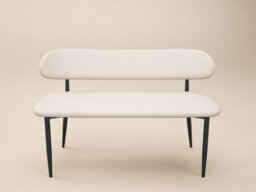 Solace+Co Varm And Cyra Black Dining Table With 2 Chenille Benches, Beige - thumbnail 6