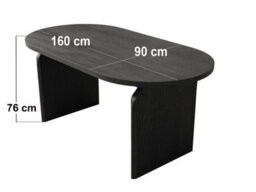Solace+Co Varm And Cyra Black Dining Table With 2 Chenille Benches, Beige - thumbnail 5