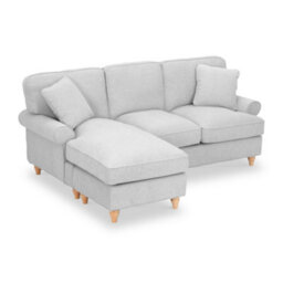 Alfie Woven Left Hand Light Grey Chaise Sofa For Living Room - Fully Assembled By Roseland Furniture - thumbnail 3