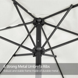 Yaheetech Cream 2.3M Tiltable Patio Parasol Market Umbrella With Crank - thumbnail 9