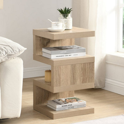 Furniture in Fashion Trio Wooden 2 Tier Side Table In Sanremo Oak - image 1
