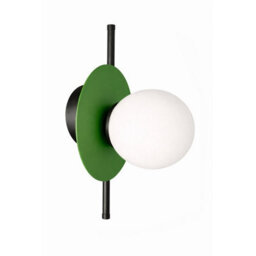 Luminosa Lighting Luminosa Luma Globe Wall Lights Black, Green White Glass Shade 1X E27 - thumbnail 1