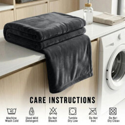 Moonlight Bedding Fleece Blanket Soft Throw Lightweight All Season Sofa, Bed & Travel Blanket King (Black, 200X240Cm) - thumbnail 5