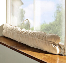 Adjustable Draught Excluder Cushion - Energy Saving Door & Window Draft Breeze Guard Stopper - Measures 62-97Cm Long - thumbnail 1