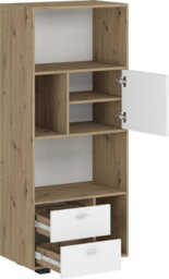 Shefa Line Bookcase Kurt White - Artizan Oak (2 Boxes) - thumbnail 2