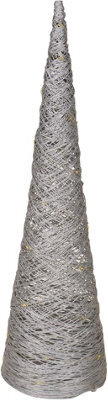 Urbn-Living Urbnliving 80Cm Led Light Up Christmas Tree Silver Single Cone Pyramids Glitter Fairy Lights Ornament - image 1