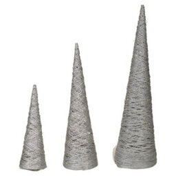 Urbn-Living Urbnliving 80Cm Led Light Up Christmas Tree Silver Single Cone Pyramids Glitter Fairy Lights Ornament - thumbnail 4