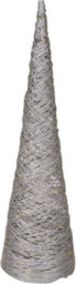 Urbn-Living Urbnliving 80Cm Led Light Up Christmas Tree Silver Single Cone Pyramids Glitter Fairy Lights Ornament