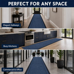 "Bravich Blue Hallway Runner 66 X 30Cm (2'2"" X 1')" - thumbnail 7