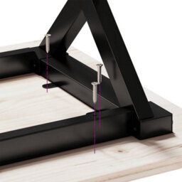 Berkfield Coffee Table X-Frame 80X50X40.5 Cm Solid Wood Pine And Steel - thumbnail 8