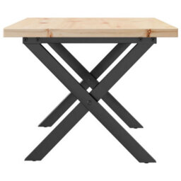 Berkfield Coffee Table X-Frame 80X50X40.5 Cm Solid Wood Pine And Steel - thumbnail 5