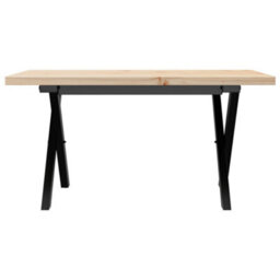 Berkfield Coffee Table X-Frame 80X50X40.5 Cm Solid Wood Pine And Steel - thumbnail 4