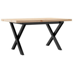 Berkfield Coffee Table X-Frame 80X50X40.5 Cm Solid Wood Pine And Steel - thumbnail 6