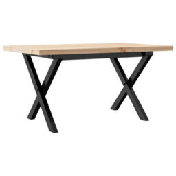 Berkfield Coffee Table X-Frame 80X50X40.5 Cm Solid Wood Pine And Steel - thumbnail 2