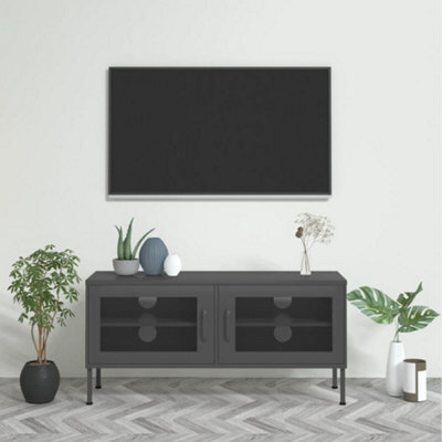 Vidaxl Tv Cabinet Anthracite 105X35X50 Cm Steel - image 1