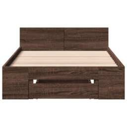 Berkfield Bed Frame With Drawer Without Mattress Brown Oak 75X190 Cm Small Single - thumbnail 4