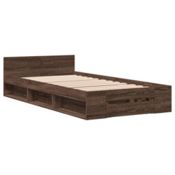 Berkfield Bed Frame With Drawer Without Mattress Brown Oak 75X190 Cm Small Single - thumbnail 3