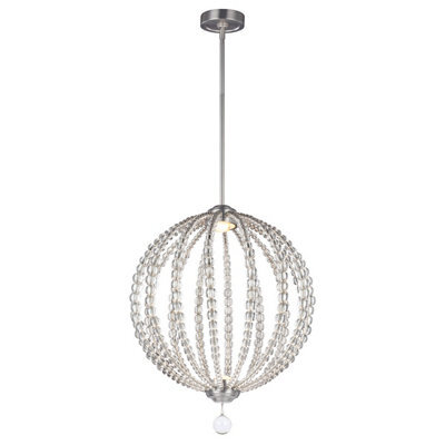 Luminosa Lighting Elstead Oberlin Led 2 Light Medium Spherical Ceiling Pendant Satin Nickel - image 1