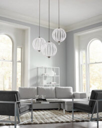Luminosa Lighting Elstead Oberlin Led 2 Light Medium Spherical Ceiling Pendant Satin Nickel - thumbnail 3