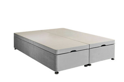 Adore Designs Plush Velvet Ottoman Storage Bed Base - End-Lift - 5Ft Kingsize - Silver - image 1