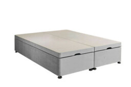 Adore Designs Plush Velvet Ottoman Storage Bed Base - End-Lift - 5Ft Kingsize - Silver - thumbnail 1