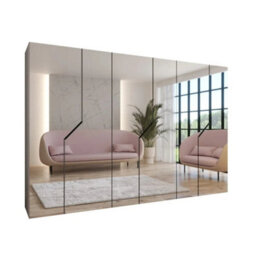 Arte Cashmere Blomvik Iii Hinged Wardrobe 300 Cm - Soft-Tone Full-Mirror Wardrobe For Serene Large Spaces - thumbnail 2