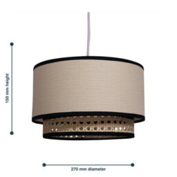 First Choice Lighting Koral - Natural Rattan And Cane 25 Cm Easy Fit Two Tier Pendant Shade - thumbnail 8