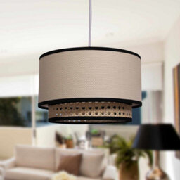 First Choice Lighting Koral - Natural Rattan And Cane 25 Cm Easy Fit Two Tier Pendant Shade - thumbnail 5