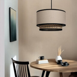 First Choice Lighting Koral - Natural Rattan And Cane 25 Cm Easy Fit Two Tier Pendant Shade - thumbnail 7