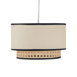 First Choice Lighting Koral - Natural Rattan And Cane 25 Cm Easy Fit Two Tier Pendant Shade - thumbnail 2