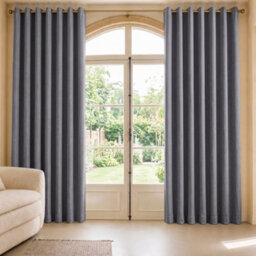 Aspire Homeware Charcoal  Linen 100% Blackout Curtain-Thermal Insulated Eyelet Room Darkening Curtain Pair (W)228Cm X (D)228Cm - thumbnail 9