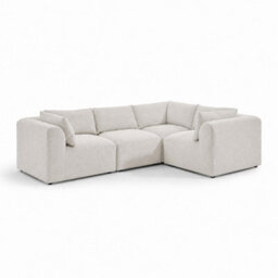 Furniturebox Uk Drift Cream Boucle Fabric 3 Seater Modular Corner Sofa - thumbnail 6